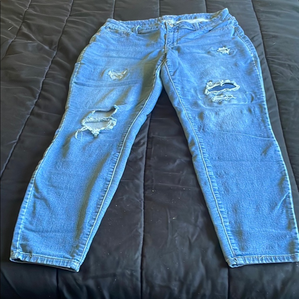 Distressed Blue Jeans
